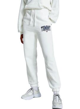 Pantaloni Tuta sportiva Tommy Jeans Collegiate Bianco