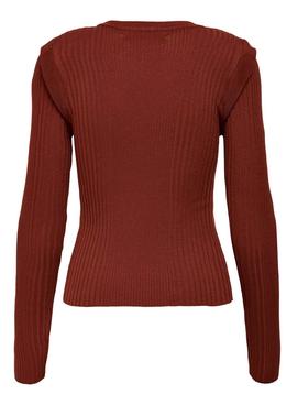 Pullover Only Libi Marrone Knitted per Donna
