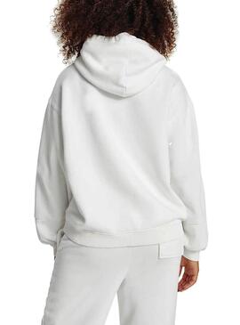 Felpa Tommy Jeans Collegiate Bianco Cappuccio