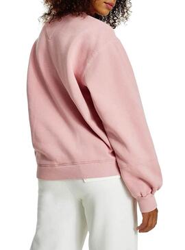 Felpa Tommy Jeans Collegiate Rosa per Donna