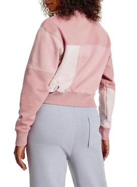 Felpa Tommy Jeans Collegiate Rosa Cropped Donna