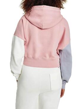 Felpa Tommy Jeans Collegiate Rosa Block Donna