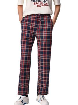 Pantaloni Pepe Jeans Teresa Tartan Rosso Donna