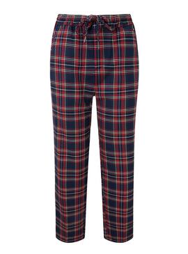 Pantaloni Pepe Jeans Teresa Tartan Rosso Donna