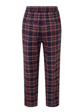 Pantaloni Pepe Jeans Teresa Tartan Rosso Donna