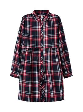 Vestito Pepe Jeans Luli Tartan Blu Navy per Bambina