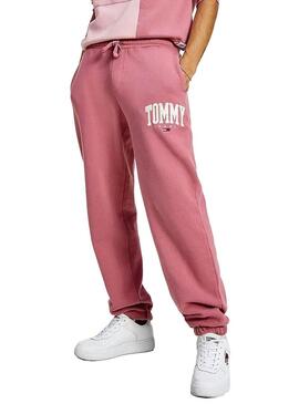 Pantaloni Tuta sportiva Tommy Jeans Collegiate Rosa