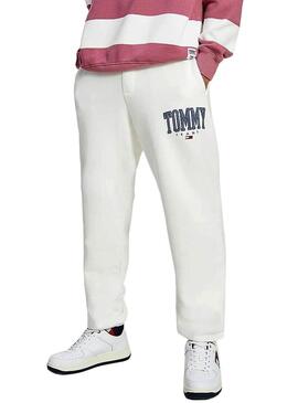 Pantaloni Tuta sportiva Tommy Jeans Collegiate Bianco