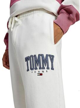 Pantaloni Tuta sportiva Tommy Jeans Collegiate Bianco