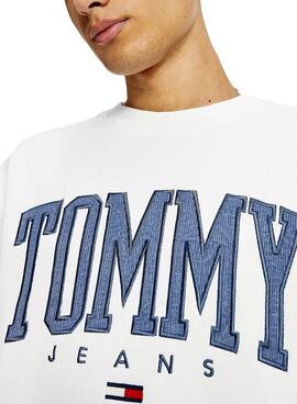 Felpa Tommy Jeans Collegiate Bianco Uomo