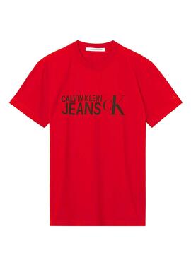 T-Shirt Calvin Klein Seasonal Institution Rosso Per Uomo