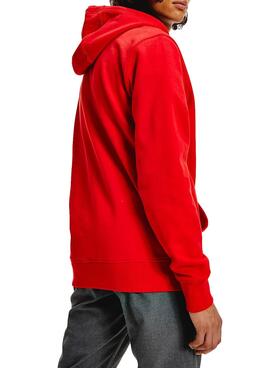 Felpa Tommy Jeans Essential Graphic Rosso Uomo