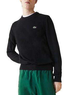 Felpa Lacoste Tricot Nero per Uomo