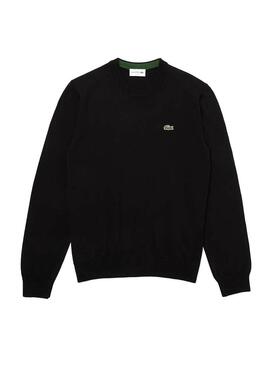 Felpa Lacoste Tricot Nero per Uomo