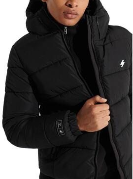 Giacca Superdry Hooded Puffer Sport  Nero per Uomo