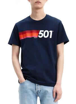 T-Shirt Levis Setin 501 Blu Uomo