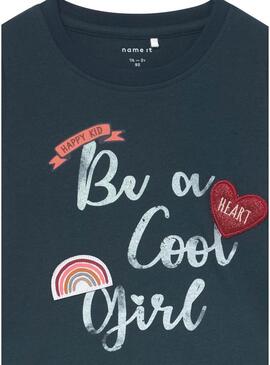 T-Shirt Name It Nelliza Blu Blu Navy per Bambina