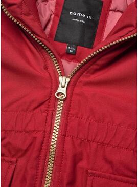 Parka Name It Mabe Rosso per Bambina