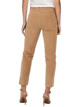 Pantaloni Only Lemily Velluto a coste Beige per Donna