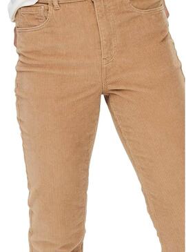 Pantaloni Only Lemily Velluto a coste Beige per Donna