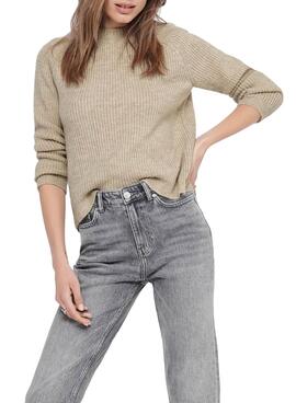 Pullover Only Jade Knitted Beige per Donna