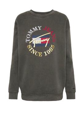 Felpa Tommy Jeans Vintage Relaxed Grigio Donna