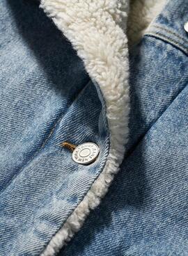 Giacca Denim Tommy Jeans Worker Sherpa Donna