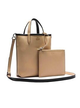 Borsa Lacoste Reversibile Nero Beige per Donna