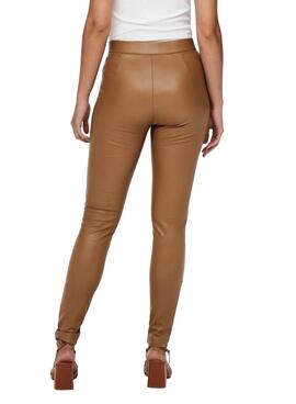 Leggings Only Jessie Ecopelle Marrone per Donna