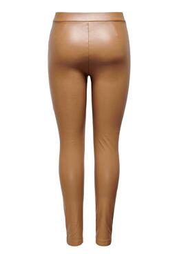Leggings Only Jessie Ecopelle Marrone per Donna