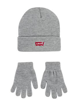 Cappello e Guanti Levis Batwing Grigio