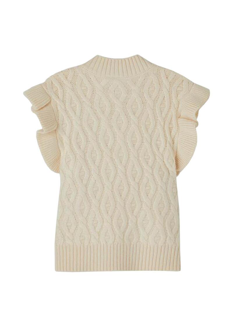 Gilet Name It Maglia Ramat Beige per Bambina