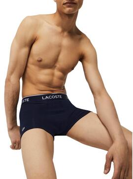 Pack 3 Slip Lacoste Boxer Blu Navy Uomo