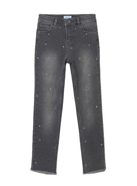 Jeans Mayoral High Rise Grigio per Bambina
