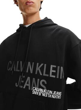Felpa Calvin Klein Urban Back Graphic Nero