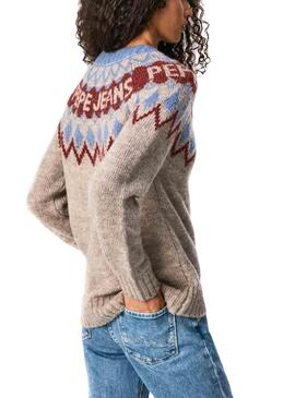 Pullover Pepe Jeans Beige Paige per Donna