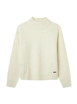 Pullover Pepe Jeans Valeria Beige per Bambina