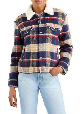 Giacca Levis Plaid Trucker in lana Quadri Donna