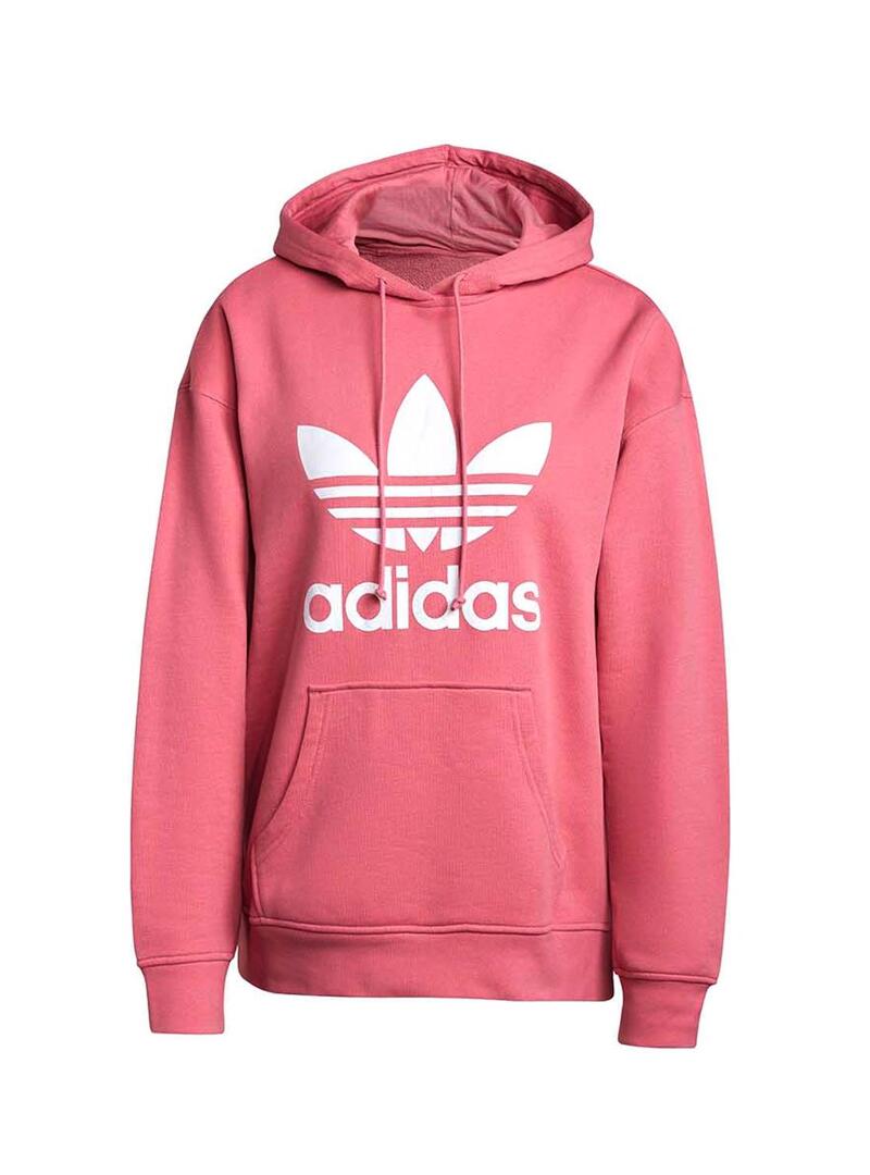 Felpa Adidas Trf Hoodie Rosa per Donna