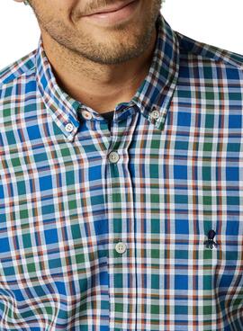 Camicia El Pulpo Pinpoint Quadri Blu per Uomo