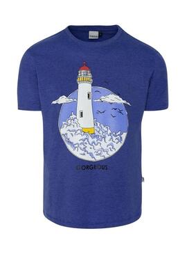T-Shirt Gorgeous Lighthouse Blu Uomo