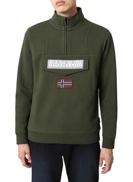 Felpa Napapijri Burgee Verde per Donna