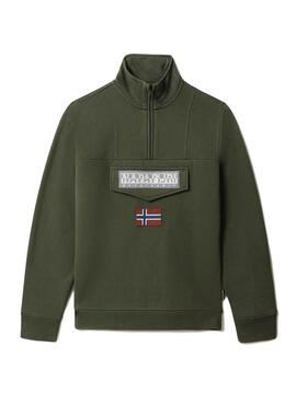 Felpa Napapijri Burgee Verde per Donna