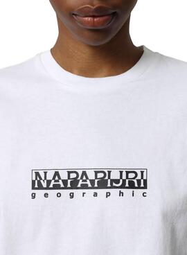 T-Shirt Napapijri S-Box W Bianco per Donna