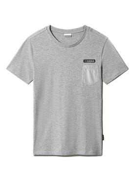 T-Shirt Napapijri Samix Grigio per Uomo