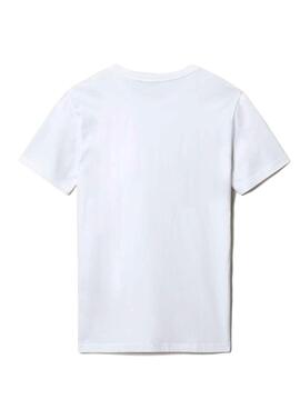 T-Shirt Napapijri Salis Bianco per Uomo