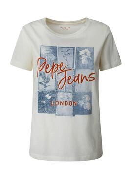 T-Shirt Pepe Jeans Beige Masqui per Donna