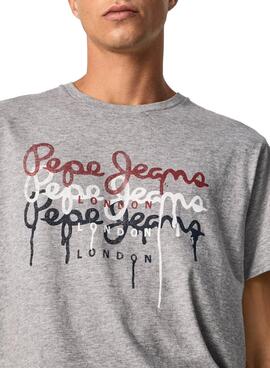 T-Shirt Pepe Jeans Moe Grigio per Uomo