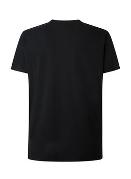 T-Shirt Pepe Jeans Moe Nero Pittura per Uomo