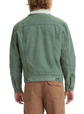 Giubbotto Levis Sherpa Verde per Uomo